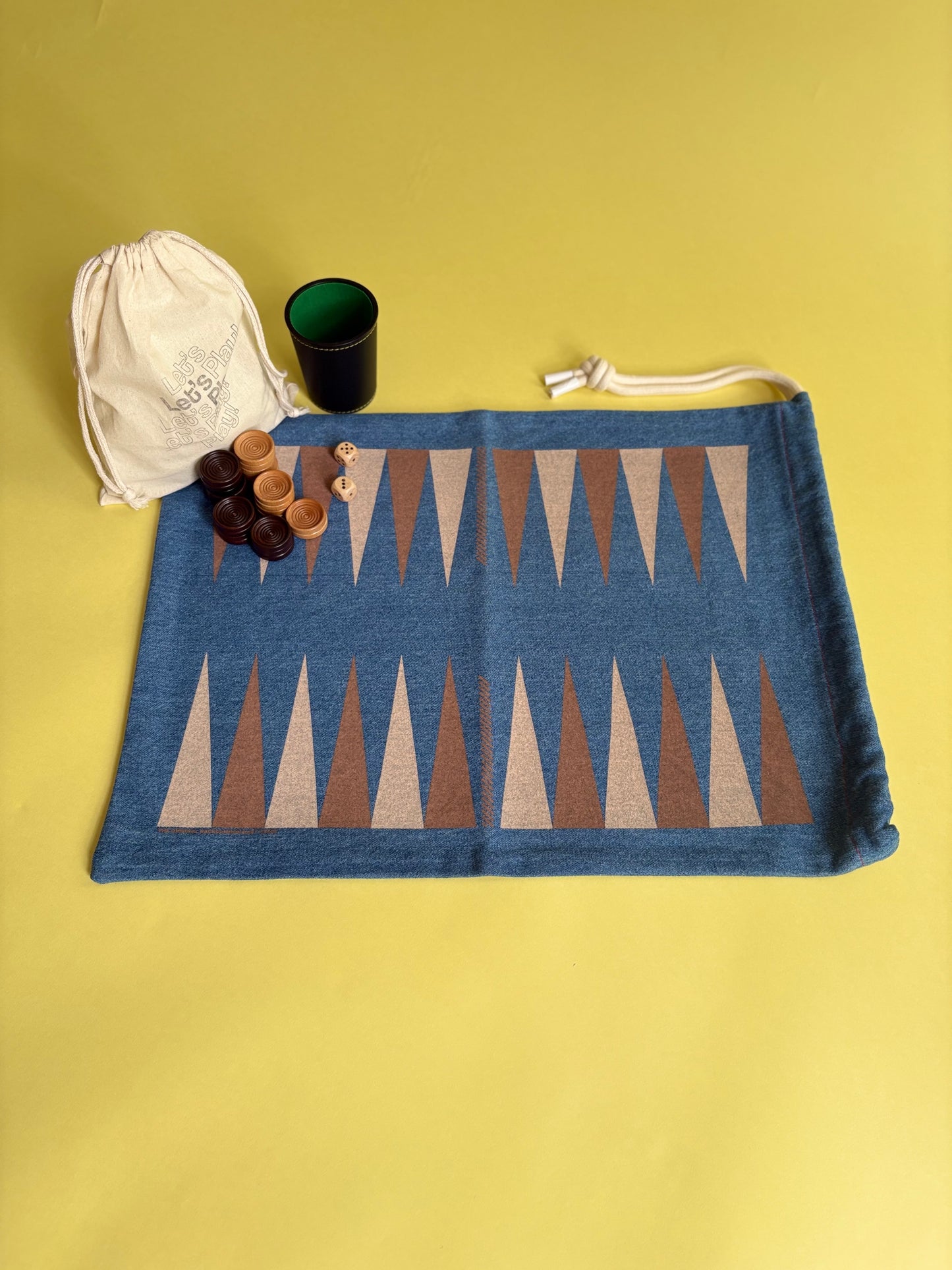 Denim Backgammon Bag™ Game Set Espresso